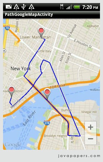 Android Help : Draw Path on Google Maps Android API