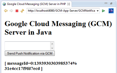 GCM-Java-Server-Output