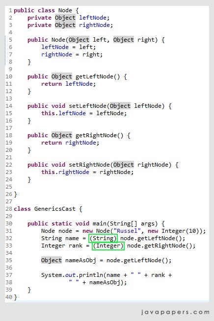 Public node. Java Cast.