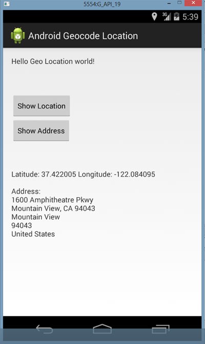 Android Get Address with Street Name, City for Location with Geocoding